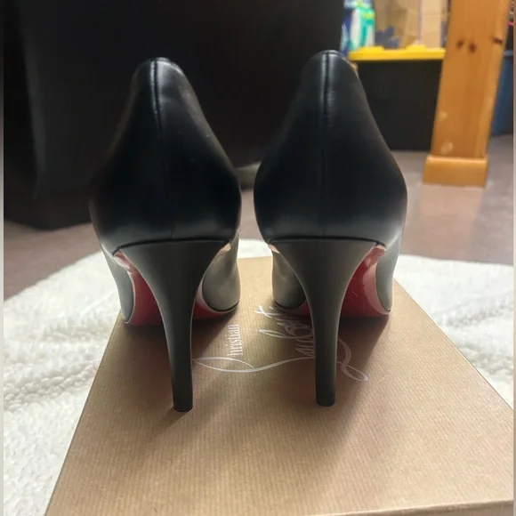 NWT Christian Louboutin Black Apostrophy Nappa Leather 85MM Pumps Size 40 - Picture 8 of 13
